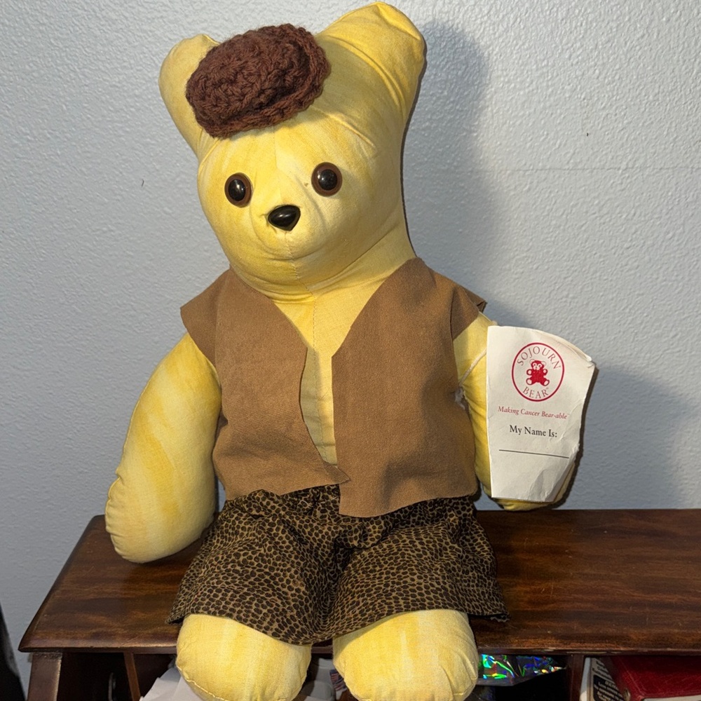 Handmade "Sojourn Bear" Plush Bear for Making Cancer "More Bear-able" Support